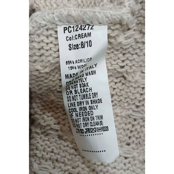 Isabel london womens medium cream beige wool blend hi neck poncho sweater - Picture 6 of 6